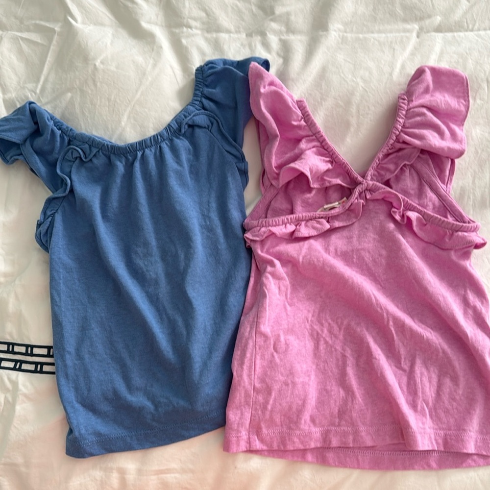 Two ruffle J Crew tanks